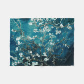 ヴィンセント・ヴァン・ゴッホ 桜の花 : 濃い青緑色 フリースブランケット (正面(横))