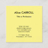 ヴィンセント・ヴァン・ゴッホ – 正午、休憩時間/シエスタ スクエア名刺 (裏面)