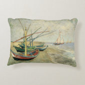 ヴィンセント・ヴァン・ゴッホ - 浜辺の漁船 アクセントクッション (裏面)