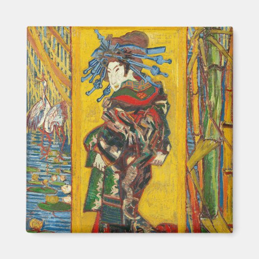 ヴィンセント・ヴァン・ゴッホ　浮世絵風の遊女 マグネット (正面)