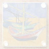 ヴィンセント・ヴァン・ゴッホ - 海岸の漁船 ガラスコースター (裏面)