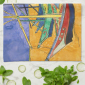 ヴィンセント・ヴァン・ゴッホ - 海岸の漁船 キッチンタオル (折り畳み)