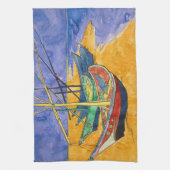 ヴィンセント・ヴァン・ゴッホ - 海岸の漁船 キッチンタオル (縦)