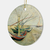 ヴィンセント・ヴァン・ゴッホ - 海岸の漁船 セラミックオーナメント (左)