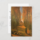 ヴィンセント・ヴァン・ゴッホ - 秋のポプラ並木 招待状 (正面/裏面)