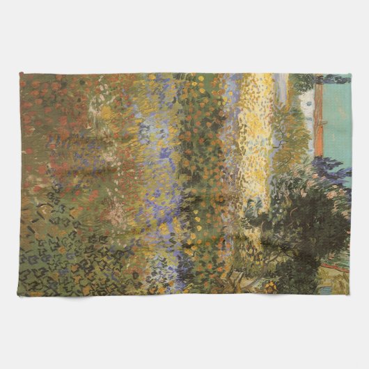 ヴィンセント・ヴァン・ゴッホ - 花咲く庭園 キッチンタオル (横)