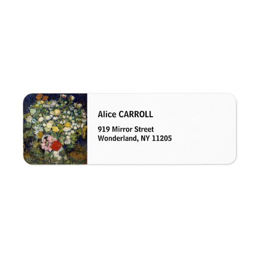 ヴィンセント・ヴァン・ゴッホ - 花束を飾った花瓶 ラベル (正面)