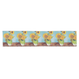 ヴィンセント・ヴァン・ゴッホ – 花瓶に3本のひまわり ショートテーブルランナー