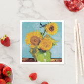 ヴィンセント・ヴァン・ゴッホ – 花瓶に3本のひまわり スタンダードカクテルナプキン (インサイチュ)