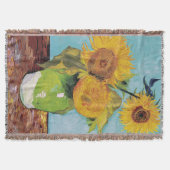 ヴィンセント・ヴァン・ゴッホ – 花瓶に3本のひまわり スローブランケット (正面)
