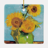 ヴィンセント・ヴァン・ゴッホ – 花瓶に3本のひまわり セラミックオーナメント (裏面)