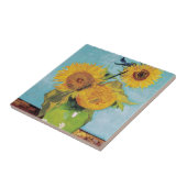 ヴィンセント・ヴァン・ゴッホ – 花瓶に3本のひまわり タイル (側面)