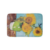 ヴィンセント・ヴァン・ゴッホ – 花瓶に3本のひまわり バスマット (正面)