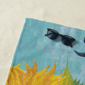 ヴィンセント・ヴァン・ゴッホ – 花瓶に3本のひまわり ビーチタオル (インサイチュ)