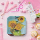 ヴィンセント・ヴァン・ゴッホ – 花瓶に3本のひまわり ペーパープレート (パーティー)