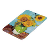 ヴィンセント・ヴァン・ゴッホ – 花瓶に3本のひまわり マグネット (左側)