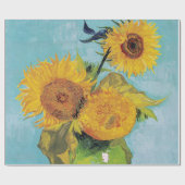 ヴィンセント・ヴァン・ゴッホ – 花瓶に3本のひまわり ラッピングペーパー (フラット)