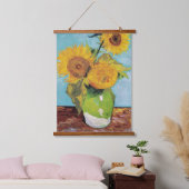 ヴィンセント・ヴァン・ゴッホ – 花瓶に3本のひまわり 吊り下げ型タペストリー (寝室)