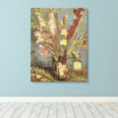 ヴィンセント・ヴァン・ゴッホ - 花瓶のグラジオラス キャンバスプリント (インサイチュ (ウッドフロア))