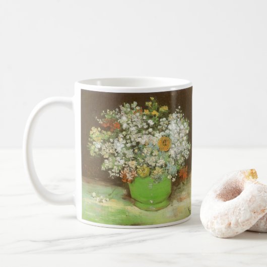 ヴィンセント・ヴァン・ゴッホ - 花瓶のジニアと花 コーヒーマグカップ (ドーナツ)