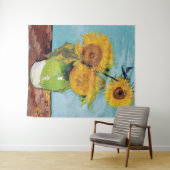 ヴィンセント・ヴァン・ゴッホ - 花瓶の3つのひまわり タペストリー (インサイチュ(横))