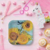 ヴィンセント・ヴァン・ゴッホ - 花瓶の3つのひまわり ペーパープレート (パーティー)