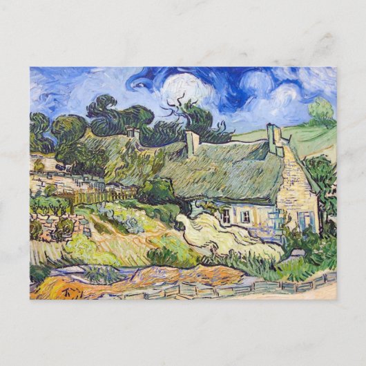 ヴィンセント・ヴァン・ゴッホ – 茅葺き屋根のコテージ ポストカード (正面)