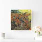 ヴィンセント・ヴァン・ゴッホ - 赤い葡萄畑 スクエア壁時計 (ホーム)