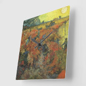 ヴィンセント・ヴァン・ゴッホ - 赤い葡萄畑 スクエア壁時計 (傾斜)