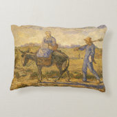 ヴィンセント・ヴァン・ゴッホ – 農夫の夫婦が働く アクセントクッション (裏面)