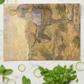 ヴィンセント・ヴァン・ゴッホ – 農夫の夫婦が働く キッチンタオル (折り畳み)