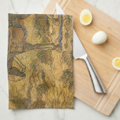 ヴィンセント・ヴァン・ゴッホ – 農夫の夫婦が働く キッチンタオル (四つ折り)