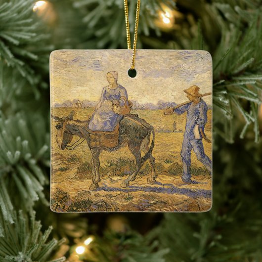ヴィンセント・ヴァン・ゴッホ – 農夫の夫婦が働く セラミックオーナメント (ツリー)