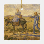 ヴィンセント・ヴァン・ゴッホ – 農夫の夫婦が働く セラミックオーナメント (裏面)