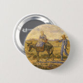 ヴィンセント・ヴァン・ゴッホ – 農夫の夫婦が働く 缶バッジ (正面&裏面)