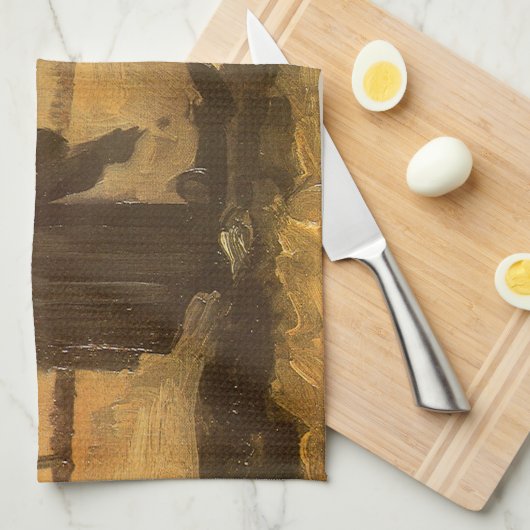 ヴィンセント・ヴァン・ゴッホ - 農民がじゃがいもを植える キッチンタオル (四つ折り)