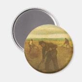 ヴィンセント・ヴァン・ゴッホ - 農民がジャガイモを植える マグネット (正面/裏面)