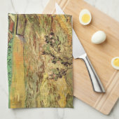 ヴィンセント・ヴァン・ゴッホ - 農民のある囲まれた麦畑 キッチンタオル (四つ折り)