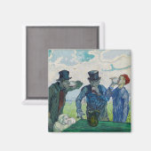 ヴィンセント・ヴァン・ゴッホ - 酒飲みたち(ダミエールによる) マグネット (正面/裏面)
