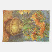 ヴィンセント・ヴァン・ゴッホ - 銅の花瓶のフリテラリー キッチンタオル (横)