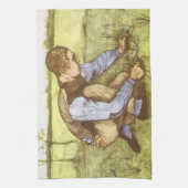 ヴィンセント・ヴァン・ゴッホ – 鎌で草刈り少年 キッチンタオル (縦)