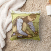 ヴィンセント・ヴァン・ゴッホ – 鎌で草刈り少年 クッション (ブランケット)