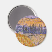 ヴィンセント・ヴァン・ゴッホ - 雨のオーベールの風景 マグネット (正面/裏面)