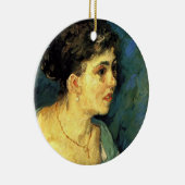 ヴィンセント・ヴァン・ゴッホ、青い服の女性の肖像、ヴィンテージ・アート セラミックオーナメント (右)