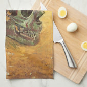 ヴィンセント・ヴァン・ゴッホ – 静物画とスカル キッチンタオル (四つ折り)