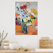 ヴィンセント・ヴァン・ゴッホ – 静物画日本の器 – 花瓶 ポスター (キッチン)