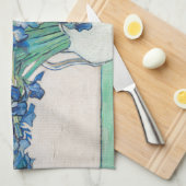 ヴィンセント・ヴァン・ゴッホ – 静物画：虹彩を使った花瓶 キッチンタオル (四つ折り)