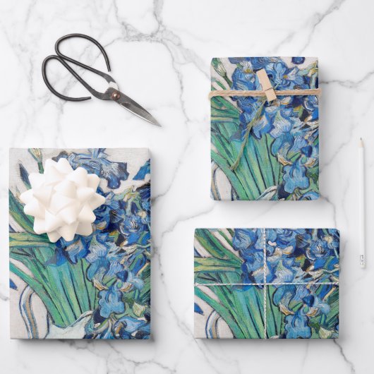 ヴィンセント・ヴァン・ゴッホ – 静物画:虹彩を使った花瓶 ラッピングペーパーシート (正面)