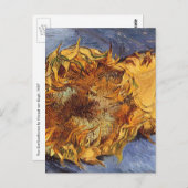 ヴィンセント・ヴァン・ゴッホ – 静物詩: 2つの切り取ったひまわり ポストカード (正面/裏面)