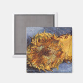 ヴィンセント・ヴァン・ゴッホ – 静物詩: 2つの切り取ったひまわり マグネット (正面/裏面)